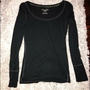 American Eagle Black Long Sleeve Shirt